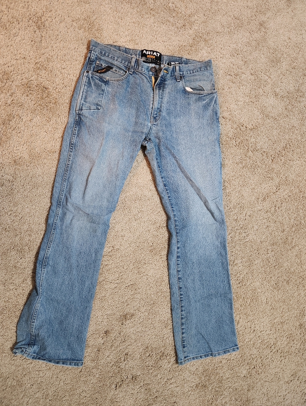 Ariat Men's Medium Light Blue Bootcut Work Jeans M4 Relaxed
